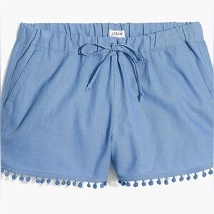 J. Crew 3” Pom Pom Linen Cotton Shorts NWOT